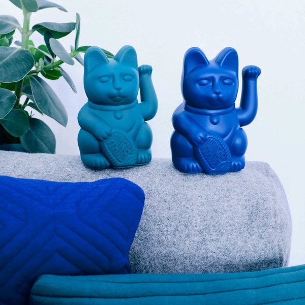 Lucky Cat - Dark Blue 8,5 x 10,5 x 15 cm - 5