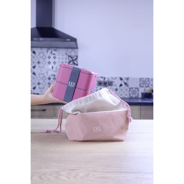 Τσάντα για Δοχείο Φαγητού Monbento MB Pochette Large - Natural Flamingo - 1 Τσάντα για Δοχείο Φαγητού Monbento MB Pochette Large - Natural Flamingo - 1