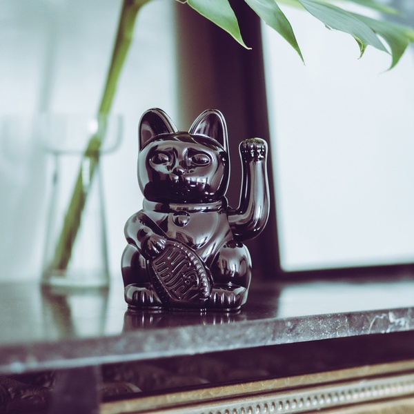 Τυχερή Γάτα Maneki Neko DONKEY σε Γυαλιστερό Μαύρο, 15 cm - 2 Τυχερή Γάτα Maneki Neko DONKEY σε Γυαλιστερό Μαύρο, 15 cm - 2