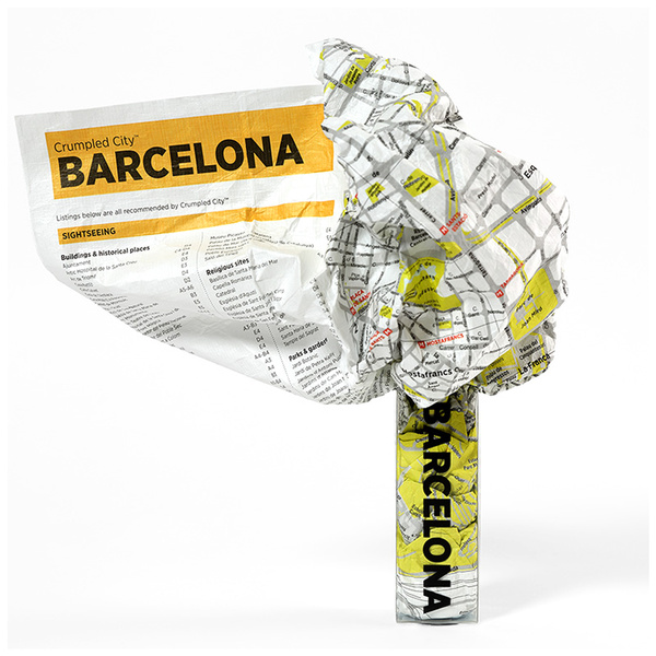Crumpled City Map Barcelona