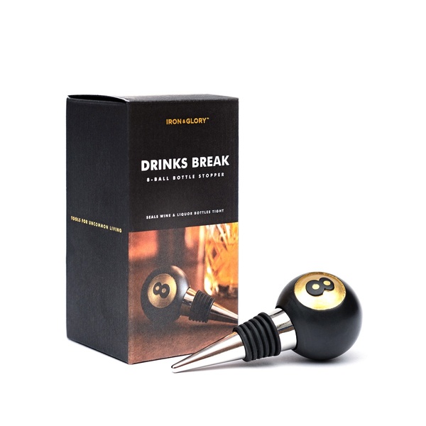 Πώμα Μπουκαλιού νο.8 Μπάλα Μπιλιάρδου, Drinks Break - Iron & Glory™, Suck UK™ - 2 Πώμα Μπουκαλιού νο.8 Μπάλα Μπιλιάρδου, Drinks Break - Iron & Glory™, Suck UK™ - 2