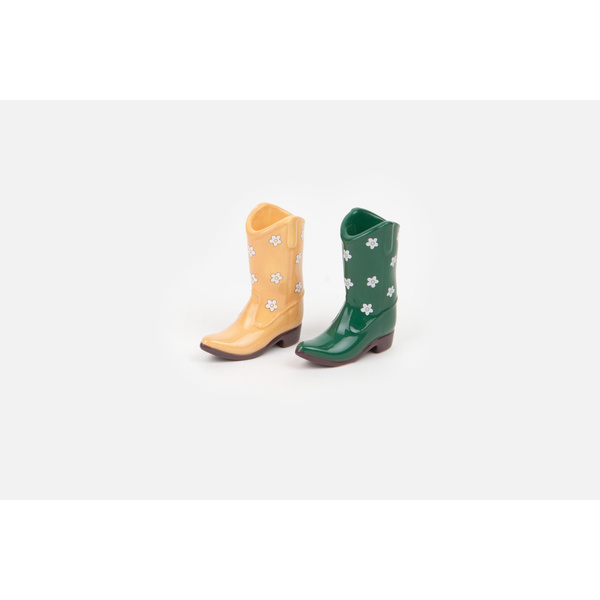 Rodeo Set of Salt & Pepper Cowboy Boots - Orange/Green Rodeo Set of Salt & Pepper Cowboy Boots - Orange/Green