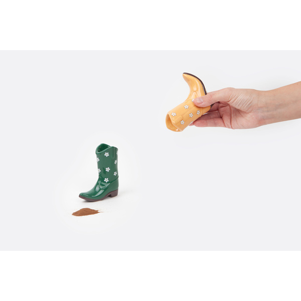 Rodeo Set of Salt & Pepper Cowboy Boots - Orange/Green - 3 Rodeo Set of Salt & Pepper Cowboy Boots - Orange/Green - 3