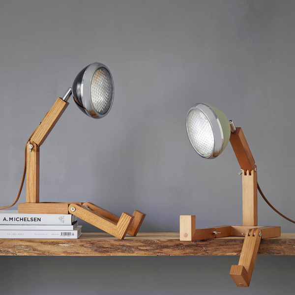 Lamp Handmade Wooden, LED light Mr. Wattson, 40cm | Fashion Black - 1 Lamp Handmade Wooden, LED light Mr. Wattson, 40cm | Fashion Black - 1