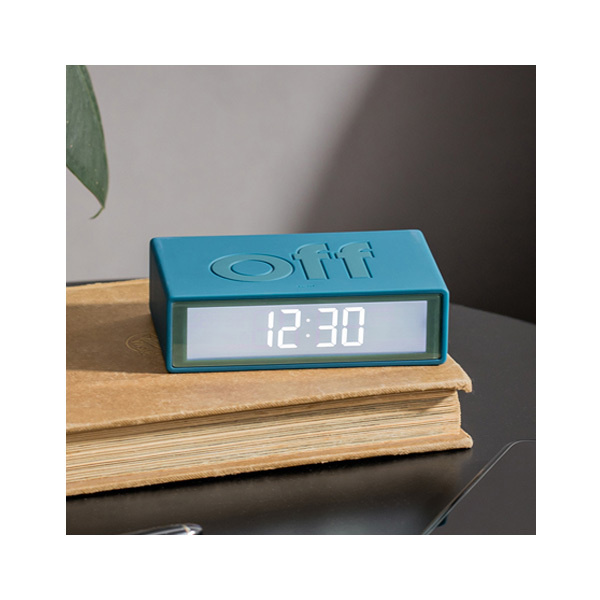 FLIP + Radio-controlled reversible LCD alarm clock - Dark Blue - 2