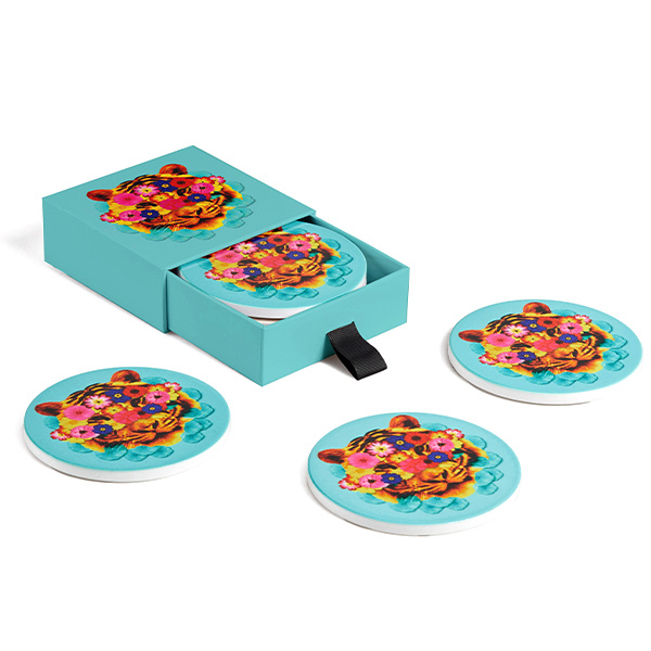 Masktiger Set Of 4 Ceramic Coasters 10 cm