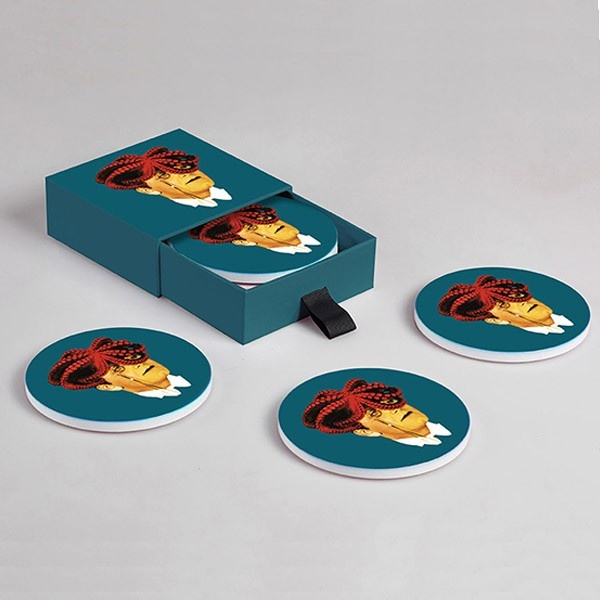 Aristopoulp set of 4 ceramic coasters 10 x 10 cm - 1