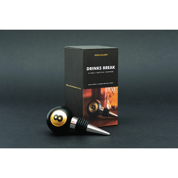 Πώμα Μπουκαλιού νο.8 Μπάλα Μπιλιάρδου, Drinks Break - Iron & Glory™, Suck UK™ - 7 Πώμα Μπουκαλιού νο.8 Μπάλα Μπιλιάρδου, Drinks Break - Iron & Glory™, Suck UK™ - 7