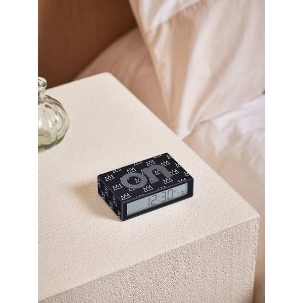 Lexon x Jean-Michel Basquiat | Reversible Alarm Clock FLIP+ - Crown Black - 1 Lexon x Jean-Michel Basquiat | Reversible Alarm Clock FLIP+ - Crown Black - 1