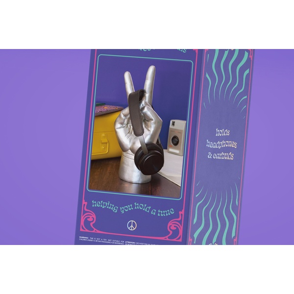 Peace sign organiser headphone display stand sculpture 13,5 x 28 x 9,5cm | 0.6Kg - 5 Peace sign organiser headphone display stand sculpture 13,5 x 28 x 9,5cm | 0.6Kg - 5