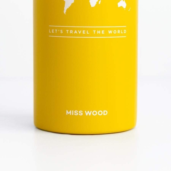 Miss Wood Μπουκάλι Θερμός 500ml - Kίτρινο - 5