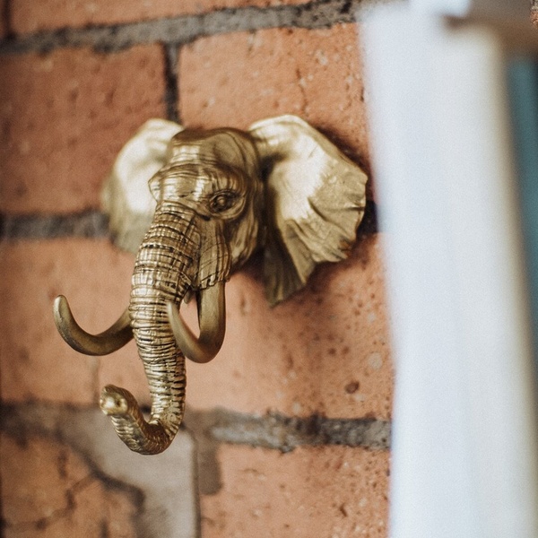 Iron & Glory Gold Elephant Key Hanger 13 cm x 14 cm x 10 cm - Never Forget - 3 Iron & Glory Gold Elephant Key Hanger 13 cm x 14 cm x 10 cm - Never Forget - 3