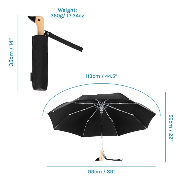 Black Compact Umbrella - 4