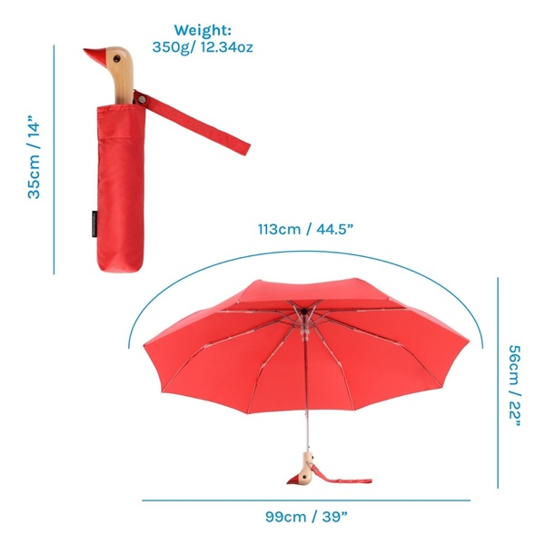 Red Compact Duck Umbrella - 3