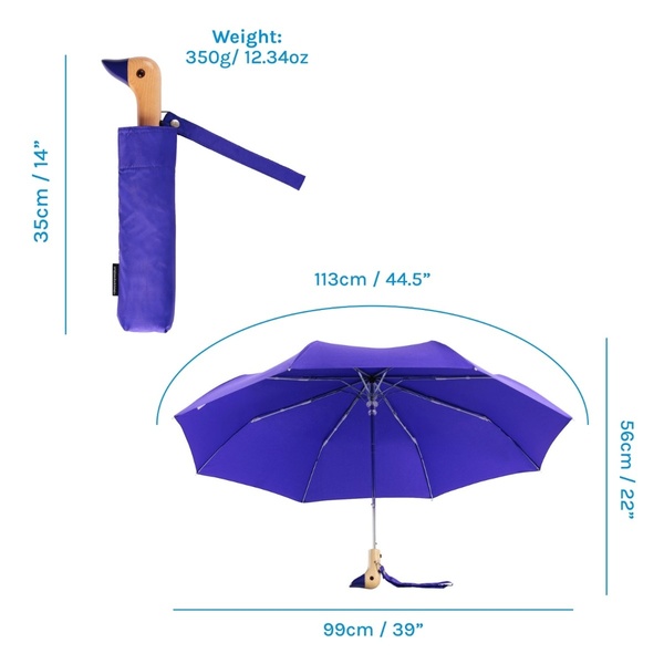 Royal Blue Compact Duck Umbrella - 3