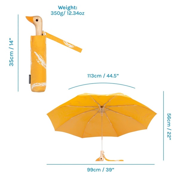 Original Duckhead Umbrella - Saffron Brush, Split with Handmade Duck Handle - 3