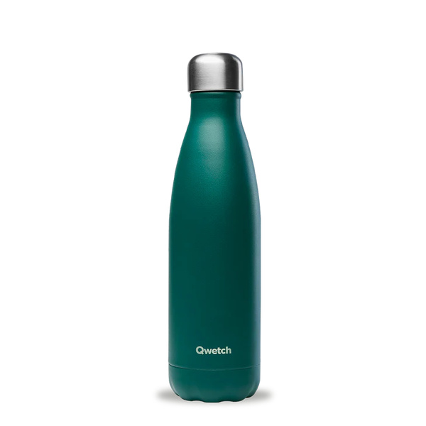 Insulated stainless steel bottle - Matt - Emerald green - 0,5L Qwetch