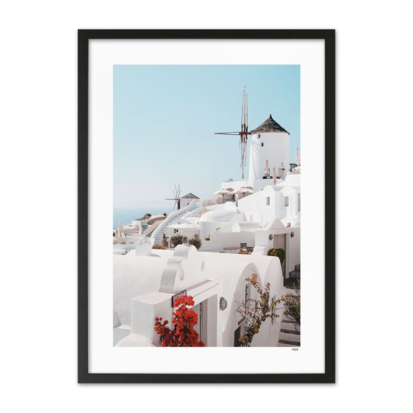 Santorini - White Mills Print - A4 (21 x 30cm) - 1