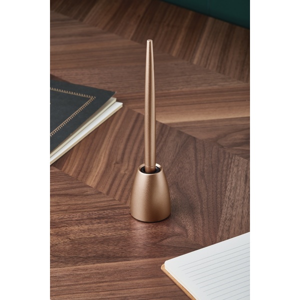 SCRIBALU Rollerball Pen with Desk Stand - Light Gold - 7