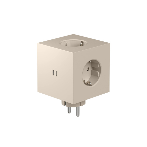 Square 2 Socket extender with 30W Dual USBC, Beige Square 2 Socket extender with 30W Dual USBC, Beige