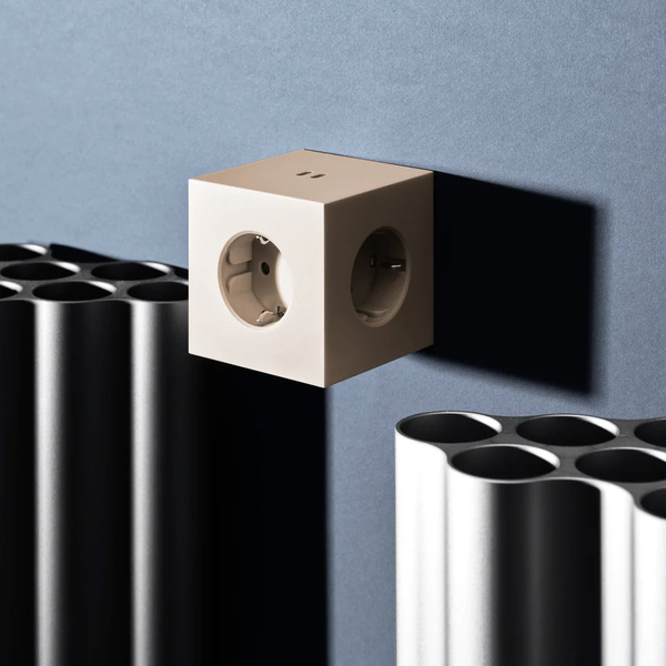 Square 2 Socket extender with 30W Dual USBC, Beige - 4 Square 2 Socket extender with 30W Dual USBC, Beige - 4