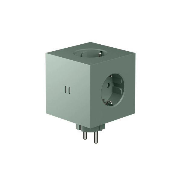 Square 2 Socket extender with 30W Dual USBC, Oak Green Square 2 Socket extender with 30W Dual USBC, Oak Green