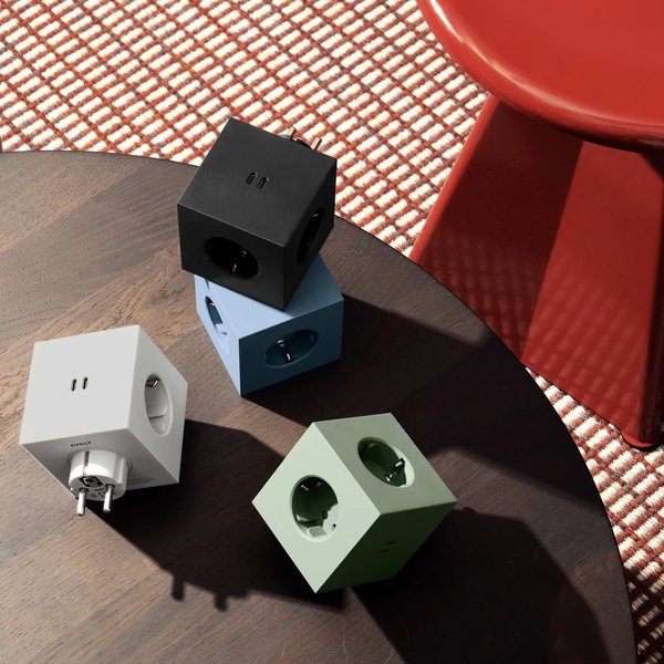 Square 2 Socket extender with 30W Dual USBC, Oak Green - 3 Square 2 Socket extender with 30W Dual USBC, Oak Green - 3