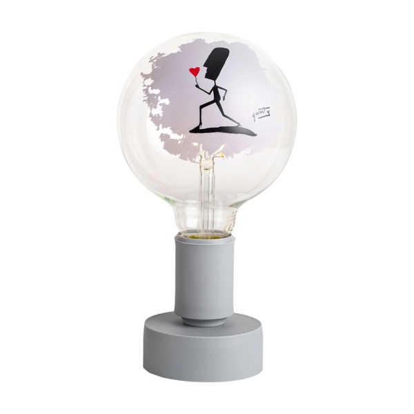 Tavolotto Lamp Base and Flower Tattoo Lamp - Grey Tavolotto Lamp Base and Flower Tattoo Lamp - Grey