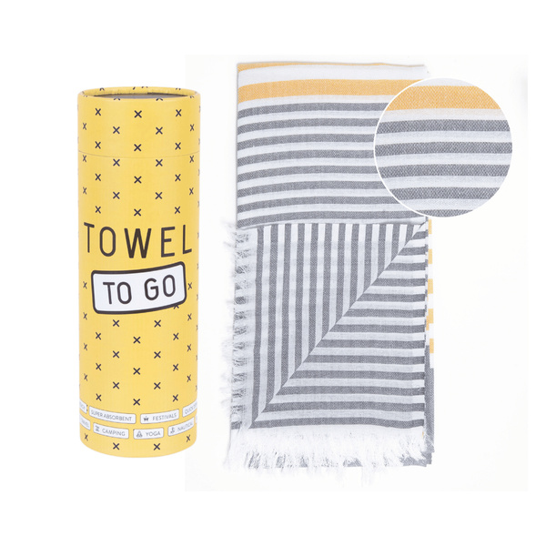 Πετσέτα Towel To Go σε συσκευασία Δώρου  1.80 x 1.00 m Bali - Γκρι / Μουσταρδί