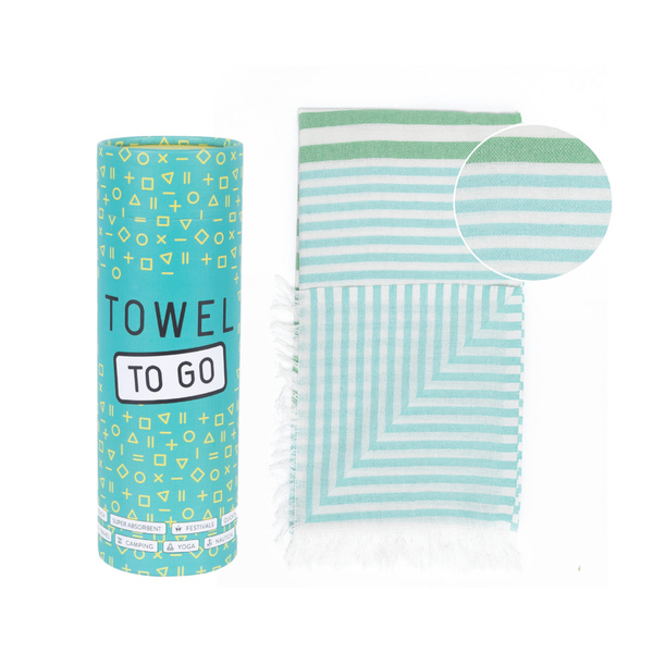 Πετσέτα Towel To Go σε συσκευασία Δώρου  1.80 x 1.00 m Bali - Τιρκουάζ / Πράσινο