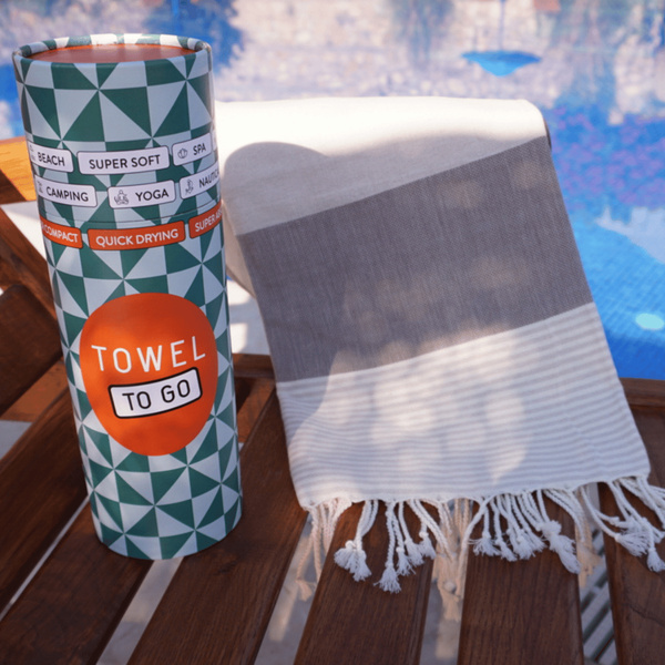 Πετσέτα Towel To Go σε συσκευασία Δώρου  1.80 x 1.00 m Palermo - Καφέ / Μπεζ - 2