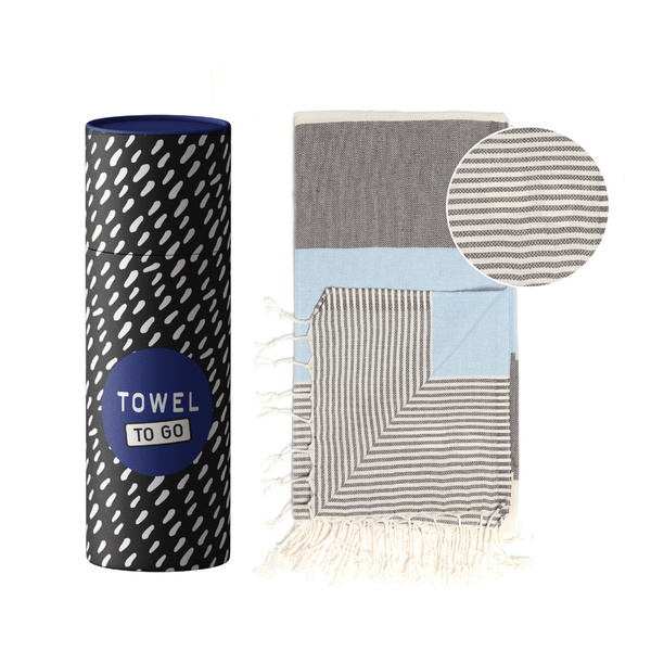 Πετσέτα Towel To Go σε συσκευασία Δώρου  1.80 x 1.00 m Palermo - Μπλε / Μαύρο