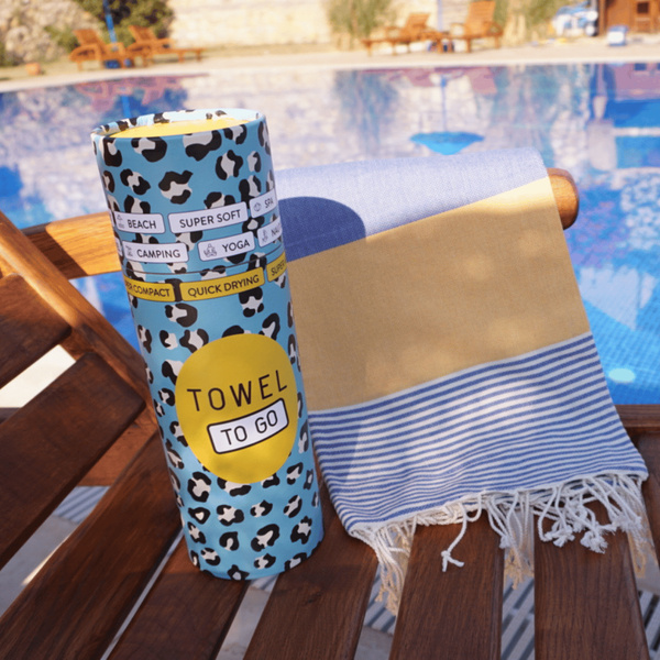 Towel to Go Palermo Blue/Yellow - 2