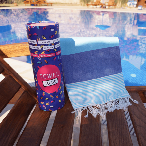 Πετσέτα Towel To Go σε συσκευασία Δώρου  1.80 x 1.00 m Palermo - Μπλε / Τιρκουάζ - 1