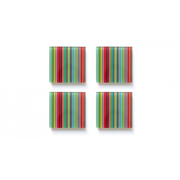 Glass Coaster Set - Stripes
