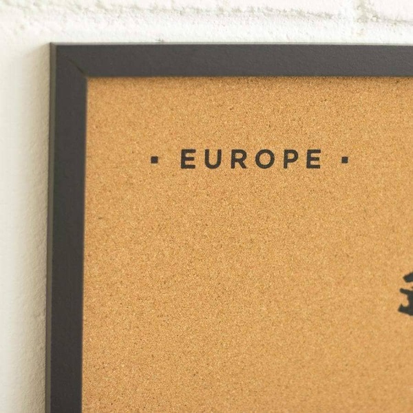 Ευρωπαϊκός Χάρτης Woody από Φελλό με μαύρο κάδρο XL 90 x 60 cm - Μαύρο - 3