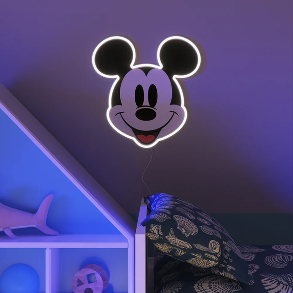 Neon LED Lamp 25.5 x 26 cm - Disney Mickey Printed Face - 1
