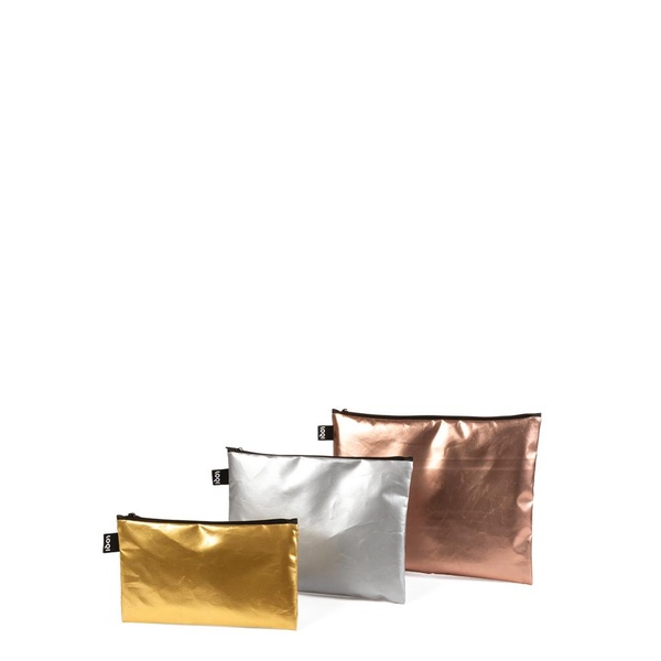 LOQI Set Zip Pockets | Metallic LOQI Set Zip Pockets | Metallic