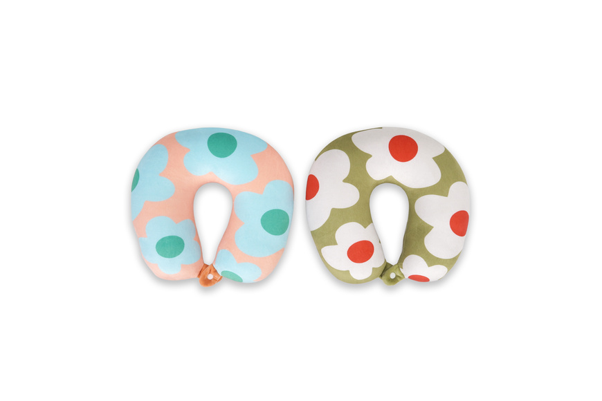 Travel Cushion Macro Flower - Olive Green - 2 Travel Cushion Macro Flower - Olive Green - 2