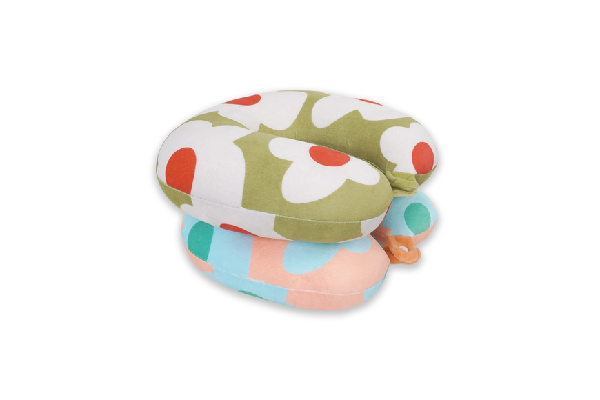 Travel Cushion Macro Flower - Olive Green - 1 Travel Cushion Macro Flower - Olive Green - 1