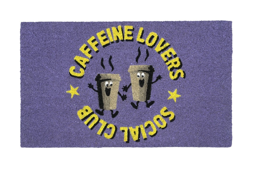 Πατάκι Εισόδου "Caffeine Lovers Social Club" - Μωβ Πατάκι Εισόδου "Caffeine Lovers Social Club" - Μωβ