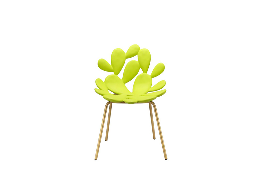 Filicudi chairs by QEEBOO, Set of 2 pieces - Yellow/Brass - 1