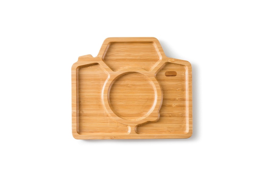 200490 Bamboo Plate Snap & Smile/ board / camera approx. 22 x 18,7 x 1,5 cm/bamboo