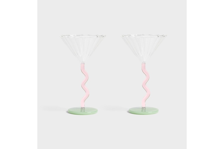 Coupe Curve Glasses - Pink Set Of 2