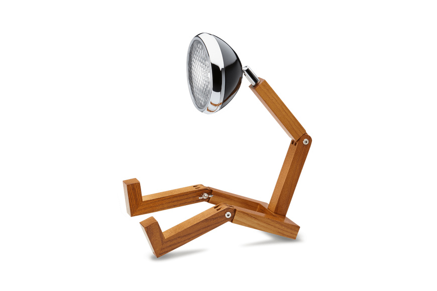 Lamp Handmade Wooden, LED light Mr. Wattson, 40cm | Fashion Black