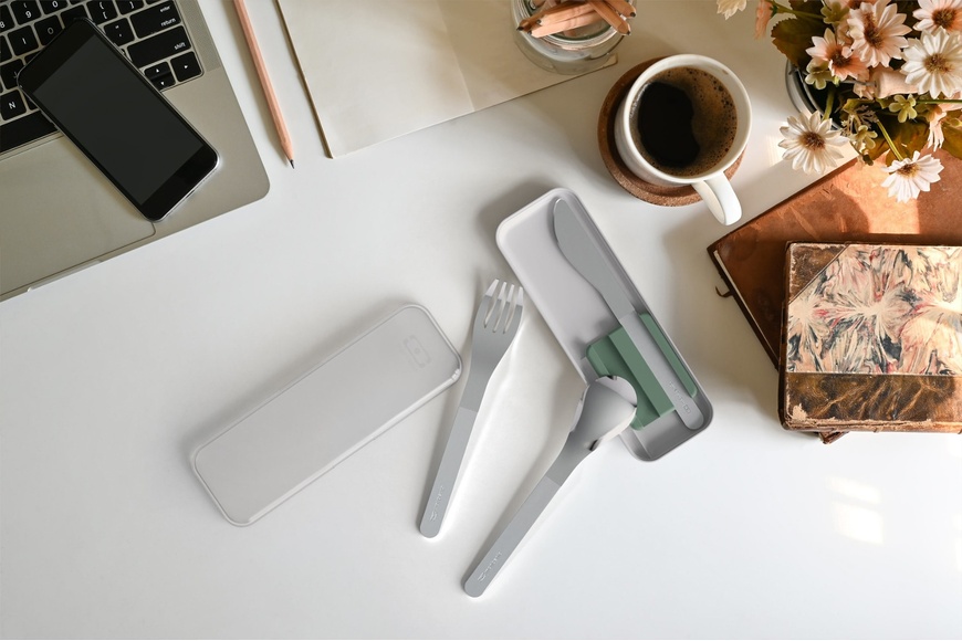 To-go cutlery set MB Slim Box - natural green - 2 To-go cutlery set MB Slim Box - natural green - 2