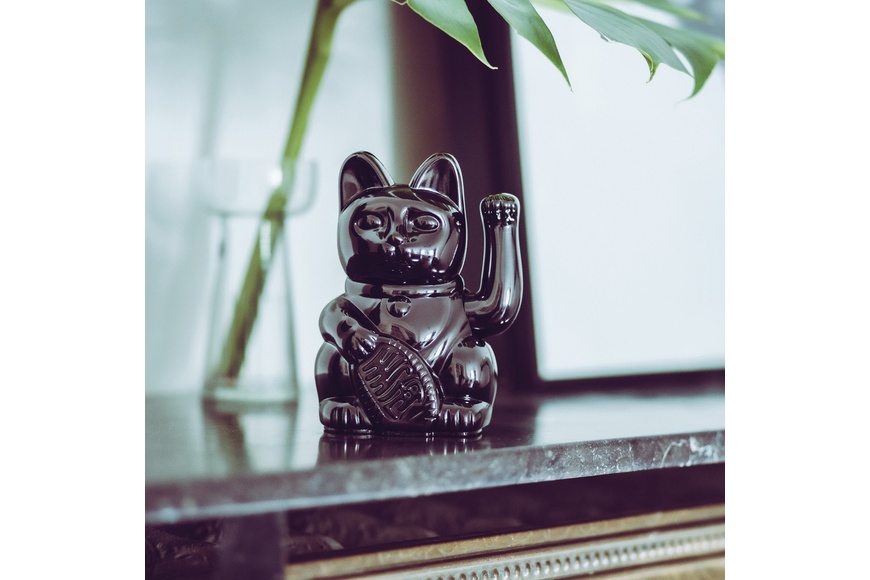 Lucky Cat - Shiny Black 8,5 x 10,5 x 15 cm - 2