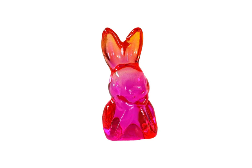 Pink Crystal Rabbit Werner Voss Crystal-Bunny, pink, glass, 6x5x12 cm Spray painted color ...