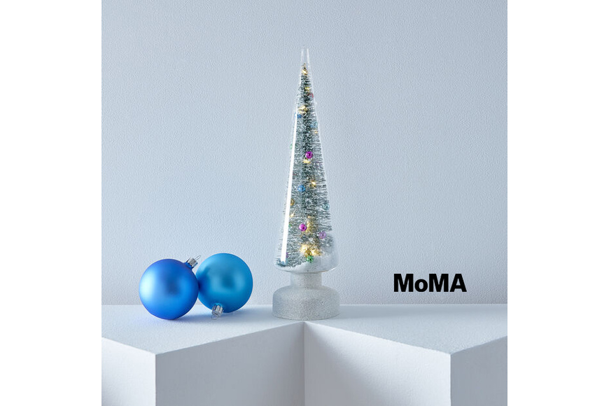 Christmas Tree by MoMA with Glass & LED Light, 35cm - Snowy Wonderland - 1