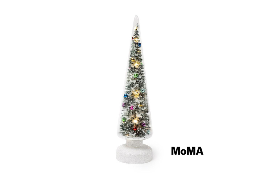 Christmas Tree by MoMA with Glass & LED Light, 35cm - Snowy Wonderland